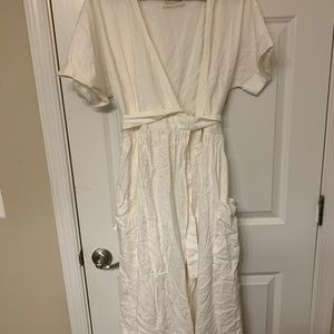 White Midi Wrap Dress